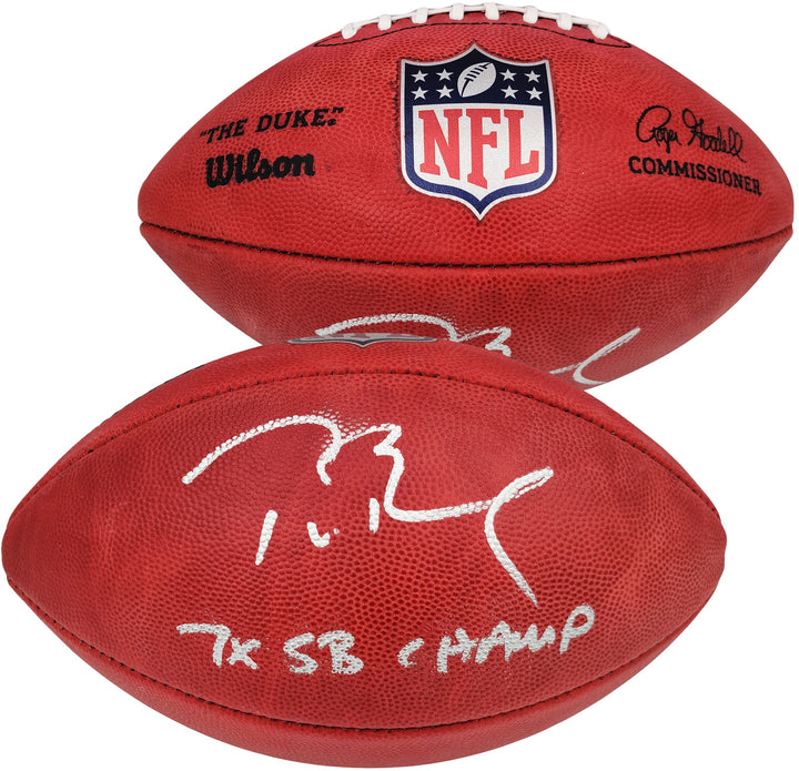 Tom Brady Auto Official NFL Leather Football Patriots 7x SB Champ Fanatics Holo