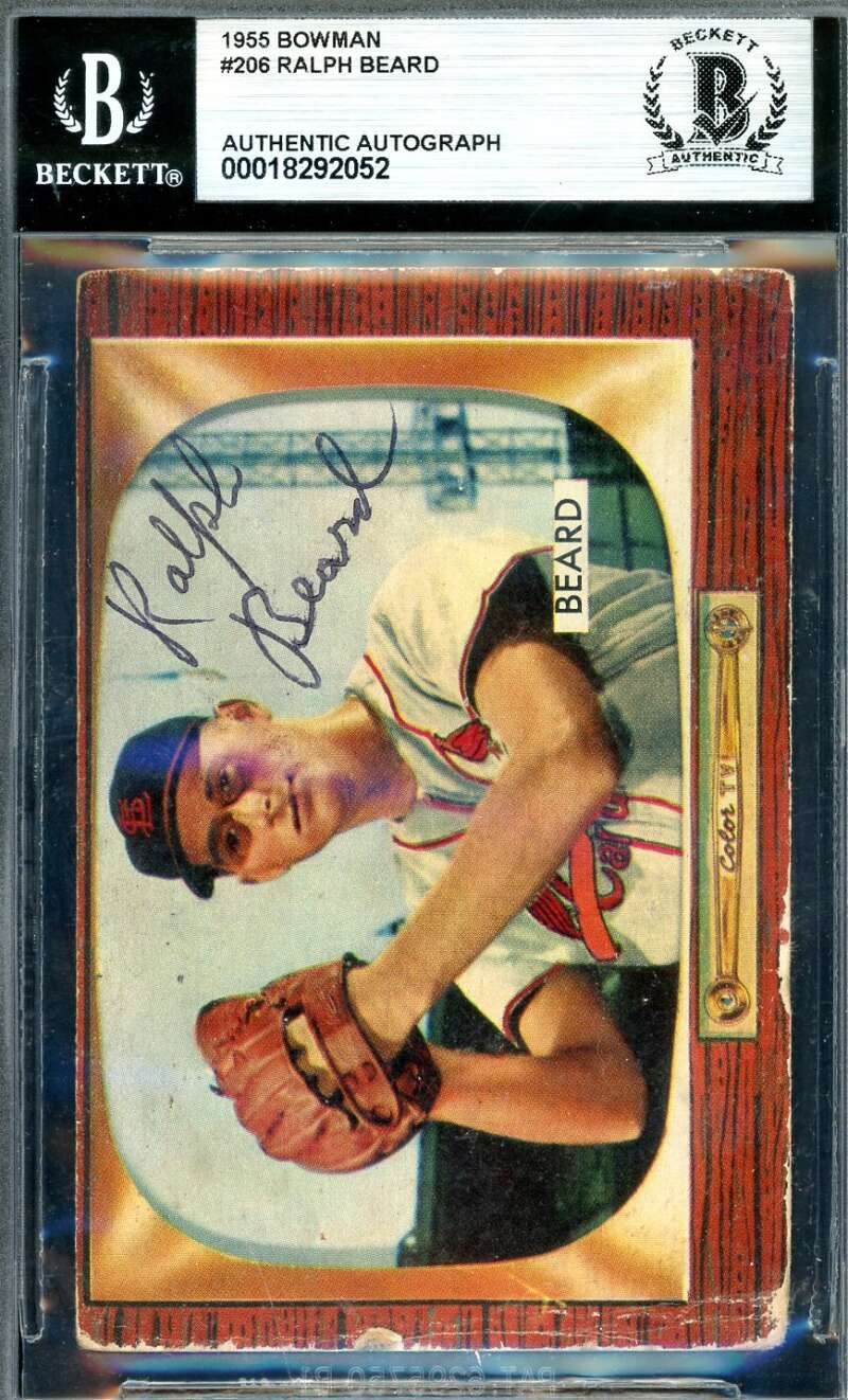 Ralph Beard Beckett BAS Signed 1955 Bowman Autograph
