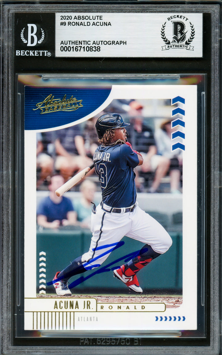 Ronald Acuna Jr. Signed 2020 Panini Absolute Card 9 Braves Beckett #16710838