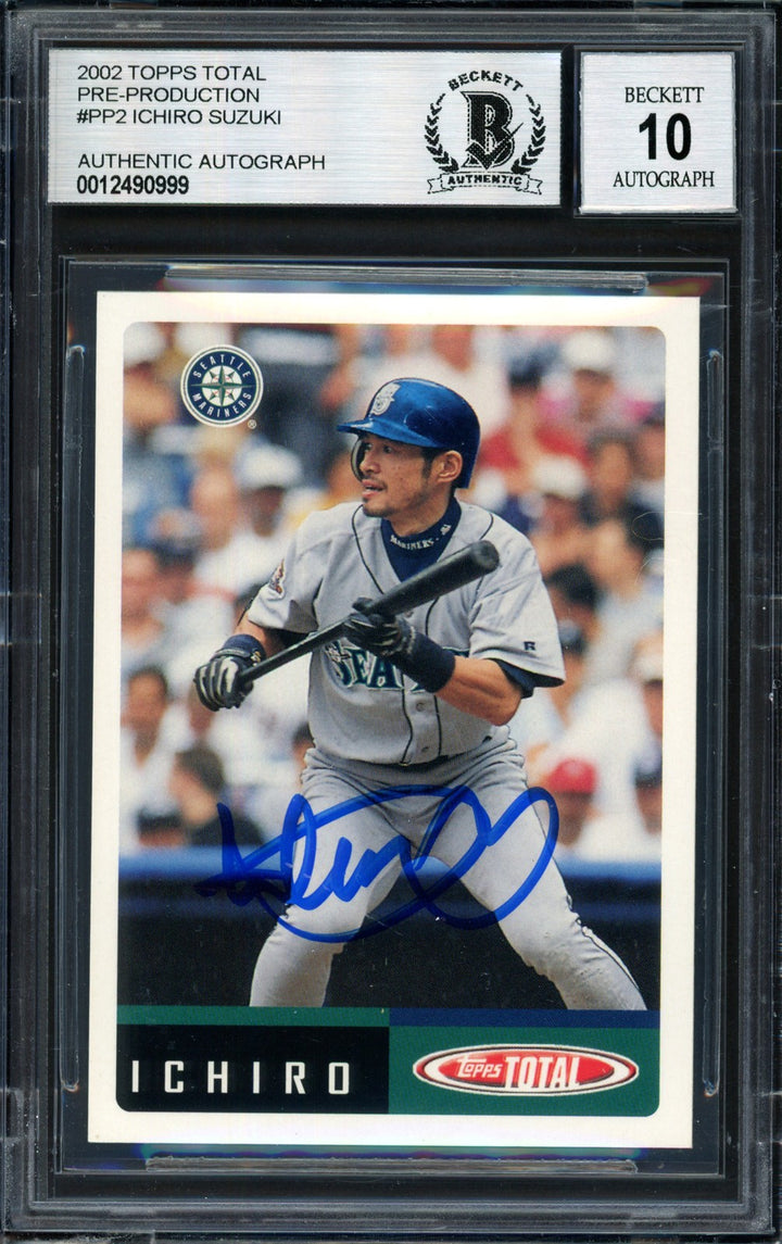 Ichiro Suzuki Auto 2002 Topps Total Card PP2 Mariners Auto 10 Beckett #12490999