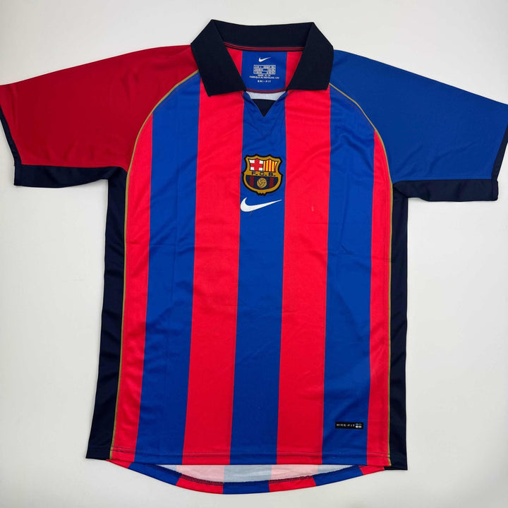 Autographed/Signed Rivaldo Ferreira FC Barcelona Blue Jersey Beckett COA