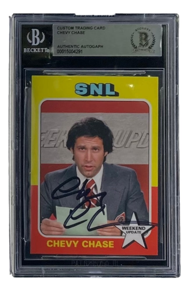 Chevy Chase Signed Slabbed Saturday Night Live Weekend Update Trading Card BAS