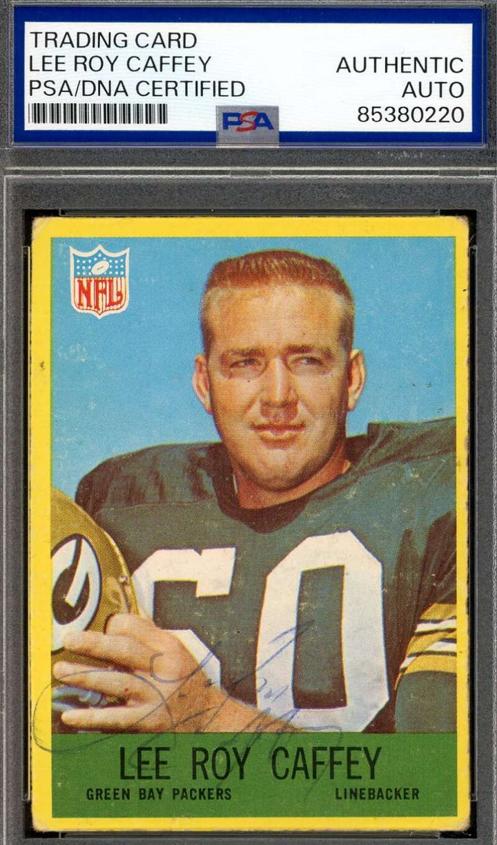 Lee Roy Caffey PSA DNA Vintage Signed 1967 Philadelphia Gum Autograph