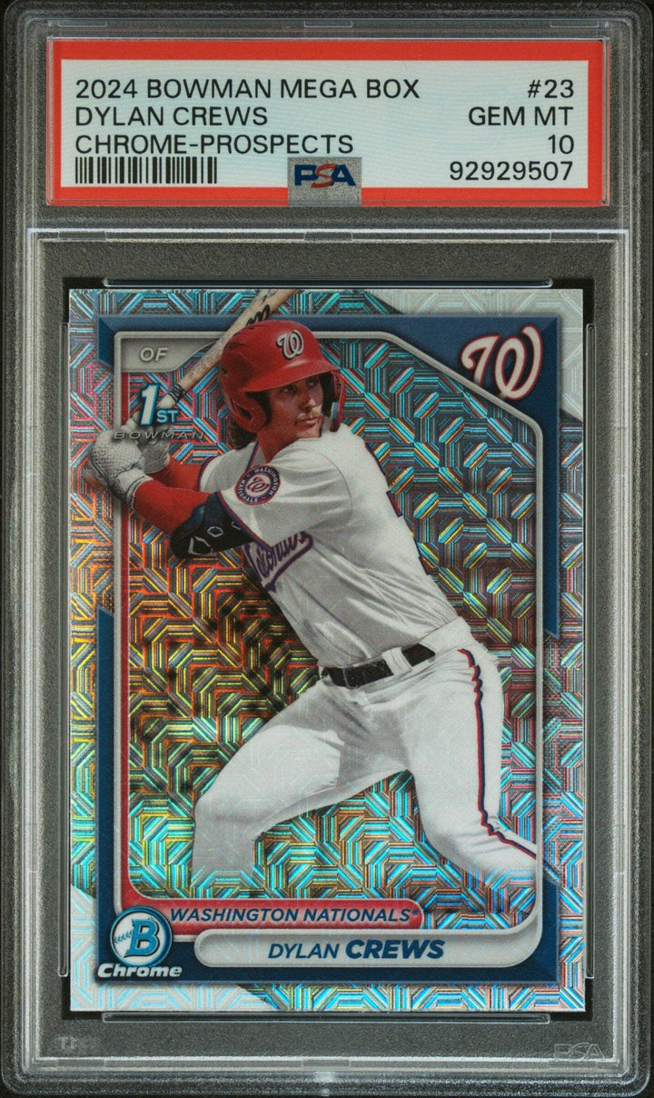 Graded 2024 Bowman MB Dylan Crews #23 Chrome Prospects RC Baseball Card PSA 10