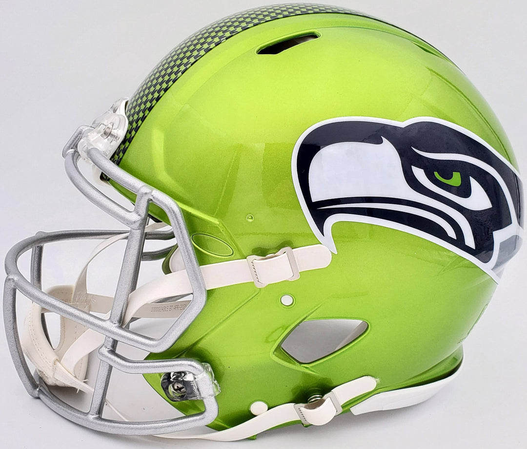 Kam Chancellor Auto Seahawks Flash Green Full Size Auth Speed Helmet SB Champs