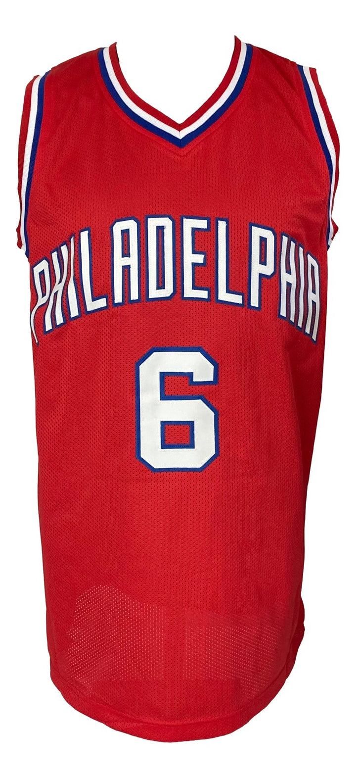 Julius Dr J Erving Philadelphia Signed Red Pro Style Basketball Jersey JSA