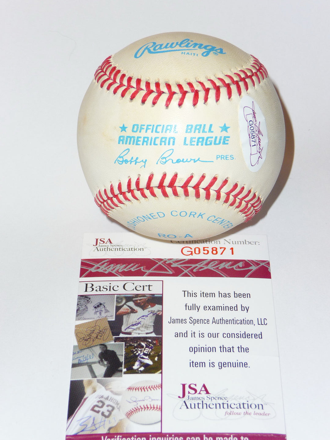 LEE SMITH SIGNED BOBBY BROWN BASEBALL CUBS CARDS SOX YANKS O'S EXPOS ANGELS AUTO