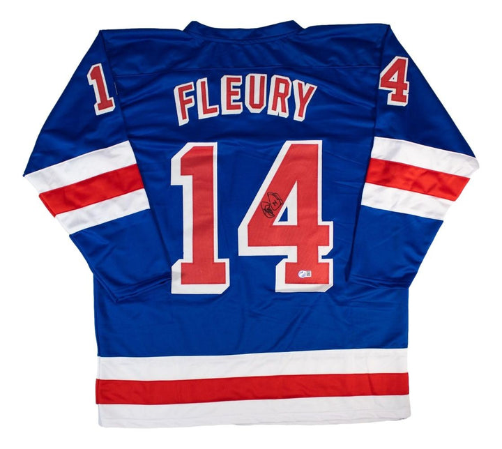 Theo Fleury New York Signed Blue Hockey Jersey BAS