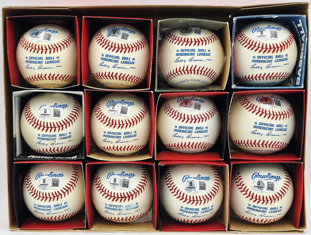12 Count Lot of Al Woods Signed AL Baseball Blue Jays Beckett