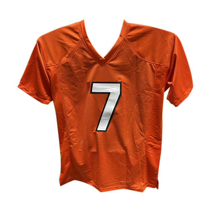 Boomer Esiason Autographed/Signed Pro Style Orange Jersey Beckett 40424