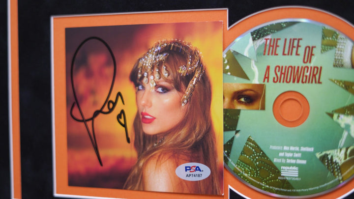 Taylor Swift Signed CD Cover Custom Framed PSA The Life of a Showgirl