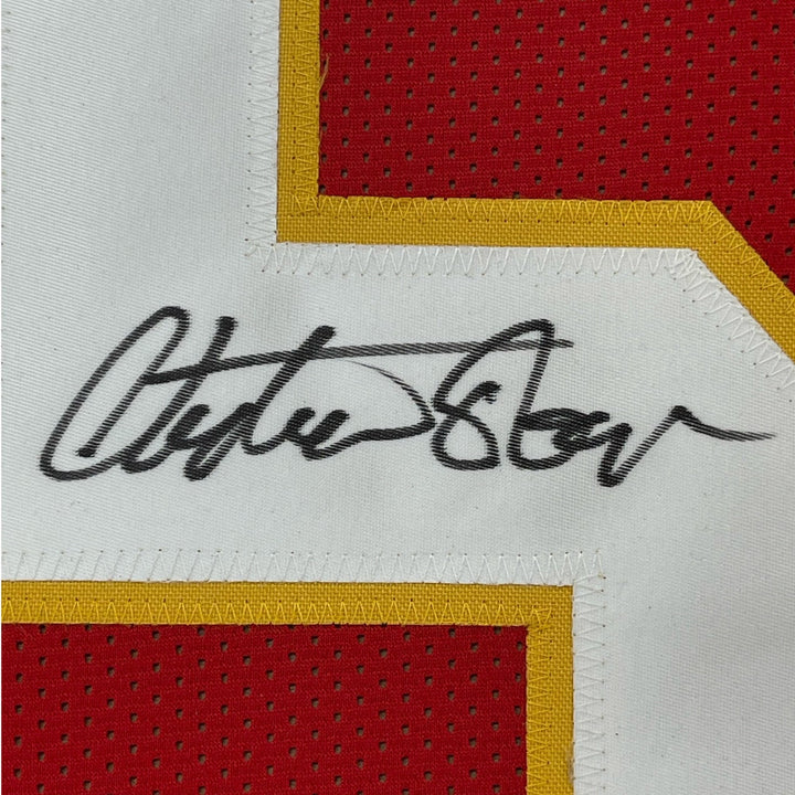 FRAMED Signed CHRISTIAN OKOYE 35x39 Kansas City Red Jersey JSA COA