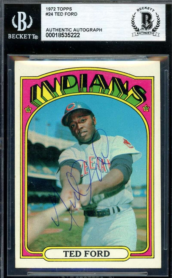 Ted Ford Beckett BAS Vintage Signed 1972 Topps Autograph