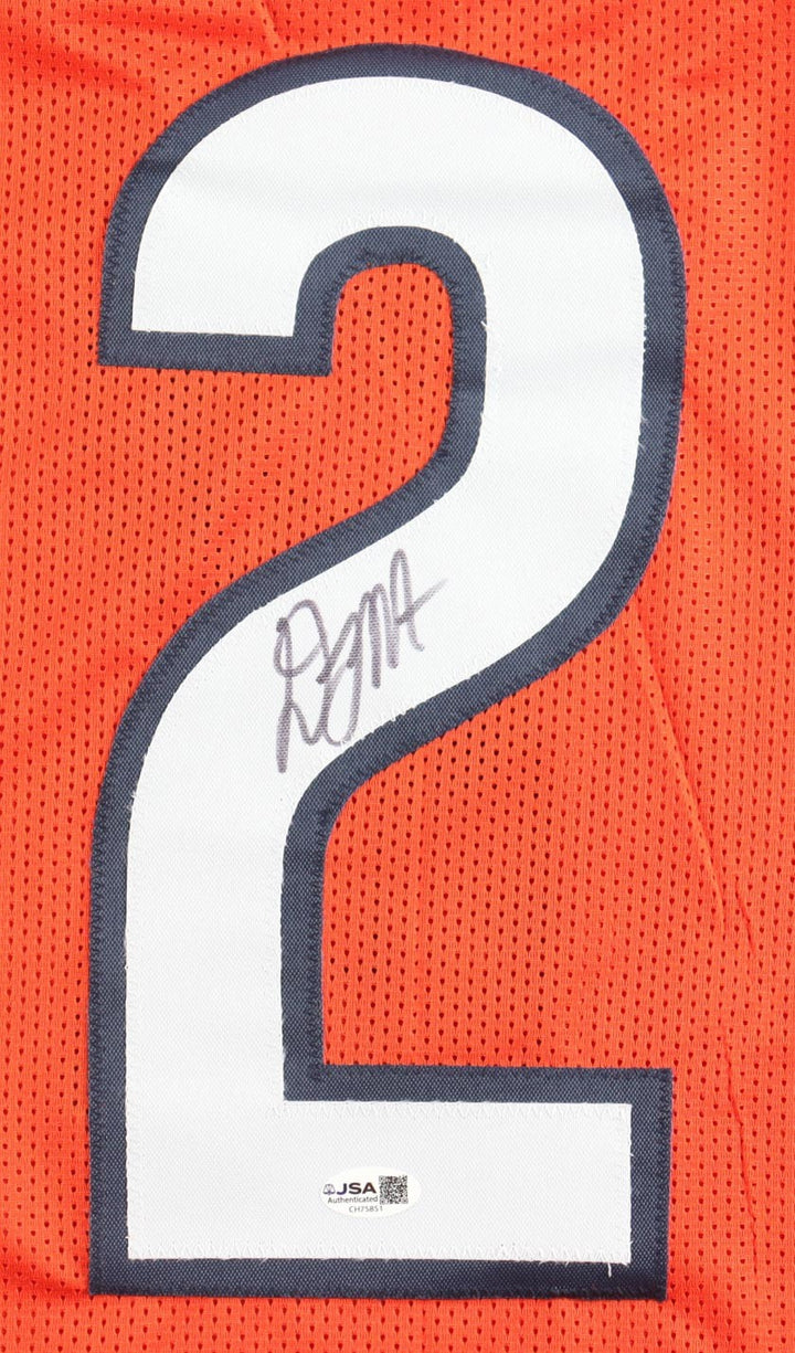 DJ Moore Chicago Signed Orange Pro-Cut Football Jersey JSA QR Hologram