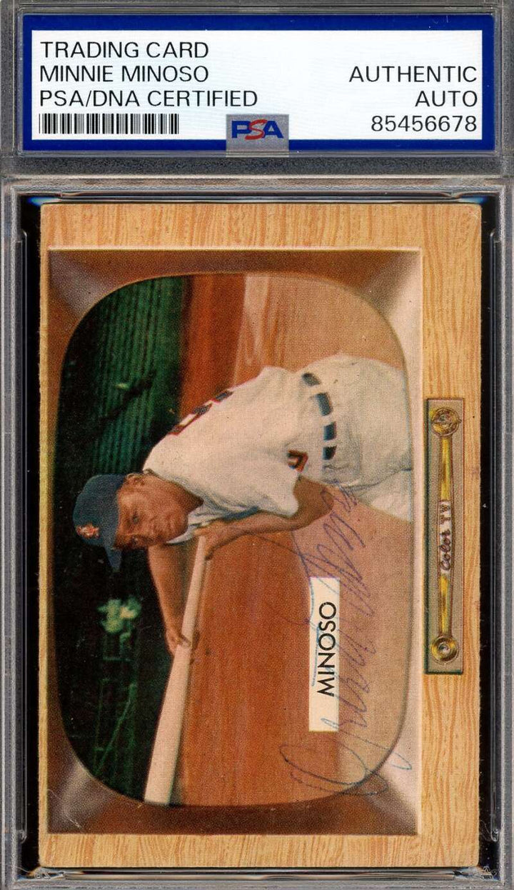 Minnie Minoso PSA DNA Vintage Signed 1955 Bowman White Sox Autograph
