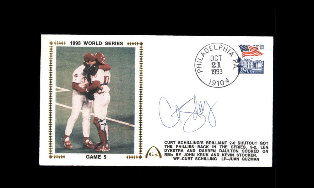 Curt Schilling PSA DNA Signed 1993 First Day Cover Cache FDC 1993 World Series