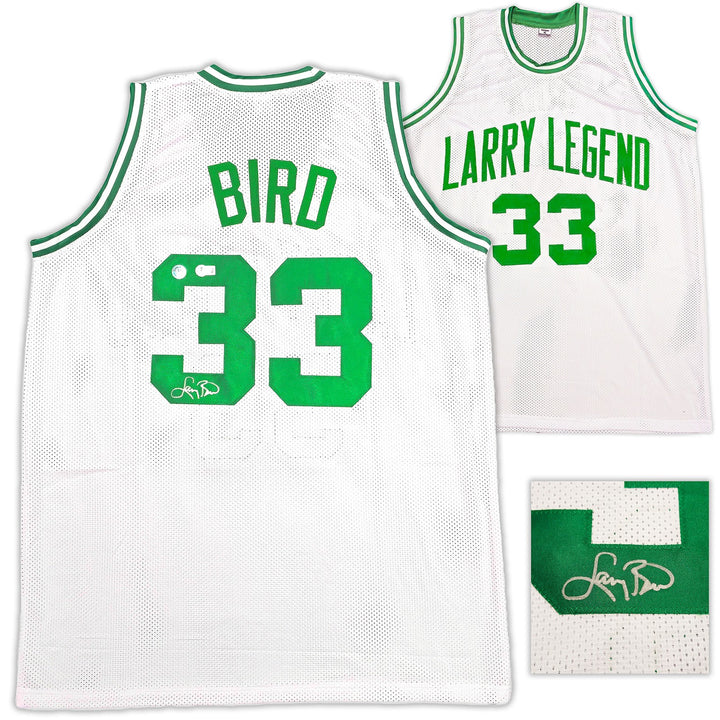 Boston Celtics Larry Bird Autographed Signed White Jersey Beckett Wit