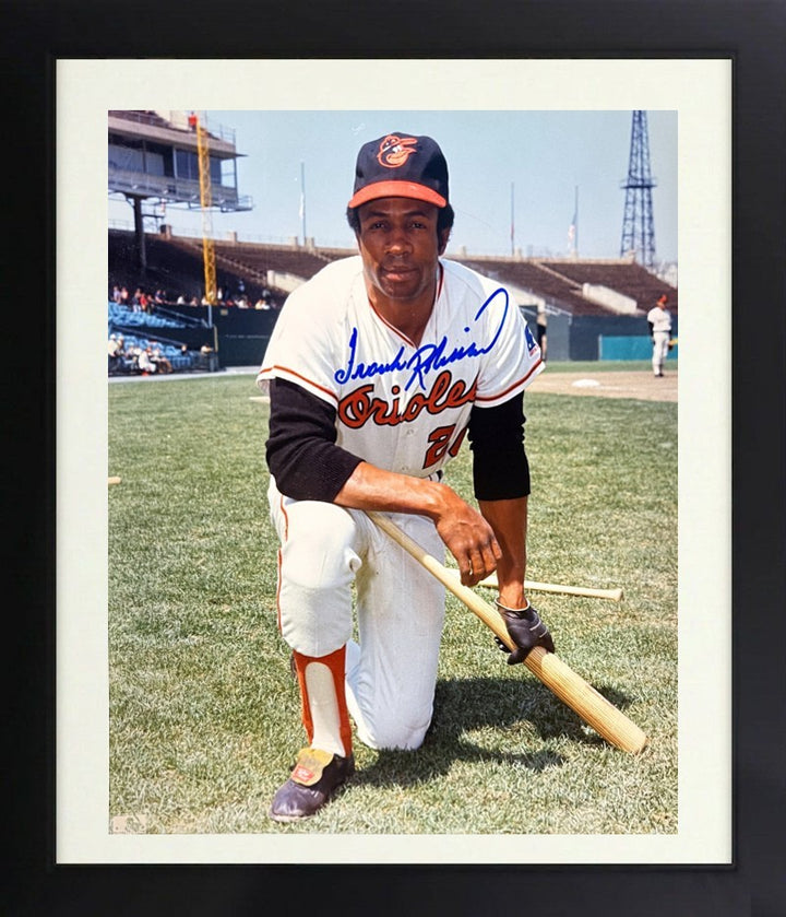 Frank Robinson signed Baltimore Orioles MLB 8x10 Photo imperfect Framed- COA