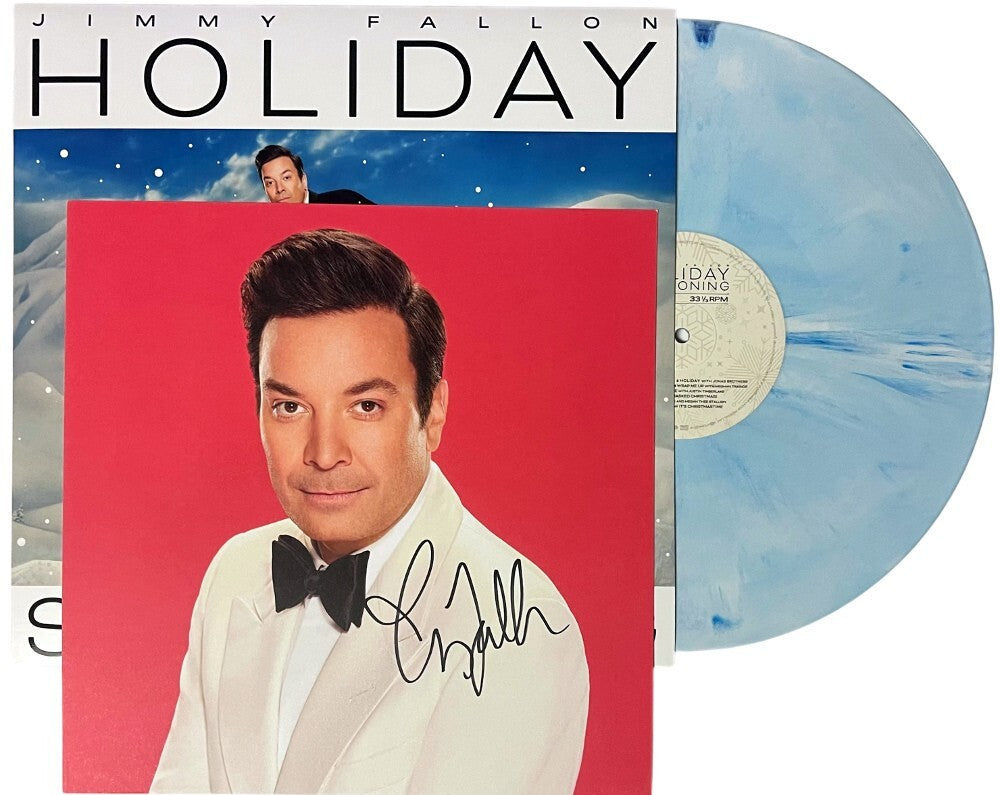Jimmy Fallon signed 2024 Holiday Seasoning 11X11 Art Insert Album Cover/LP/Vinyl