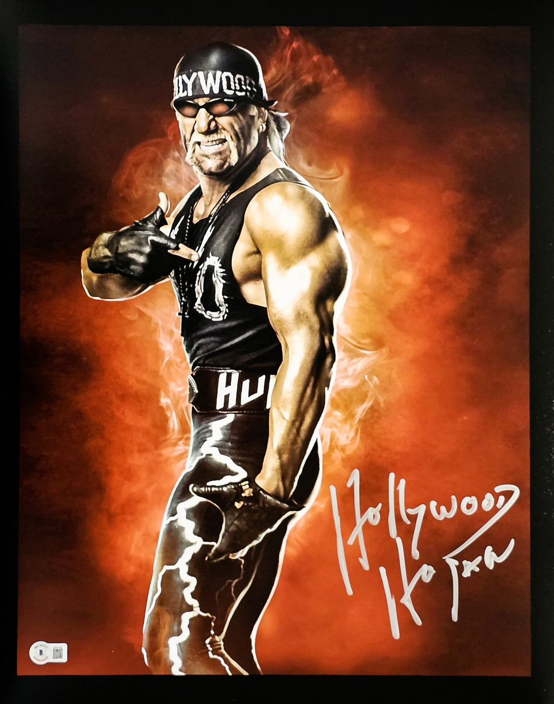 Hulk Hogan Autographed Signed 16x20 Photo WWE "Hollywood" Beckett BAS QR