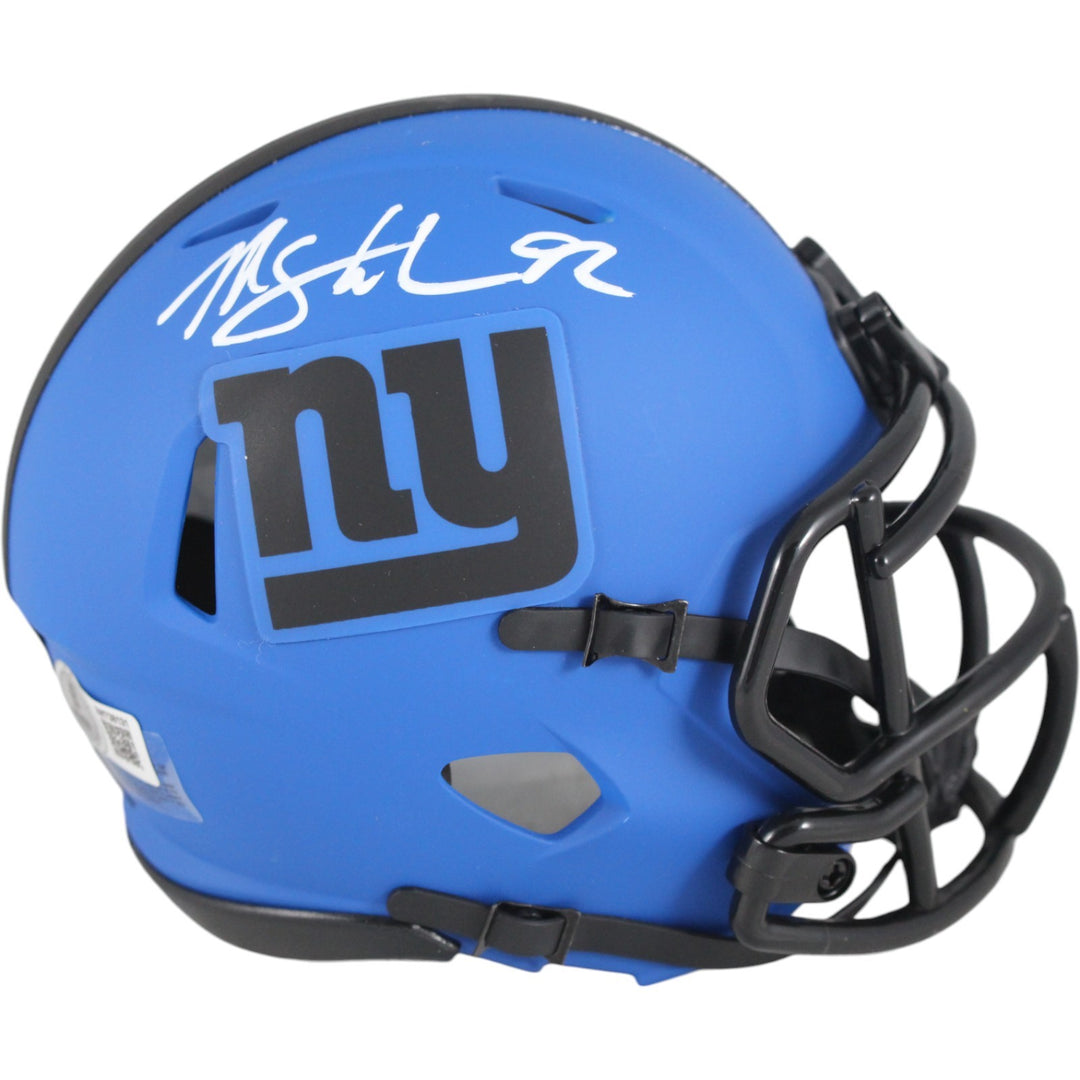 Michael Strahan Autographed New York Giants Rave Mini Helmet Beckett 49861
