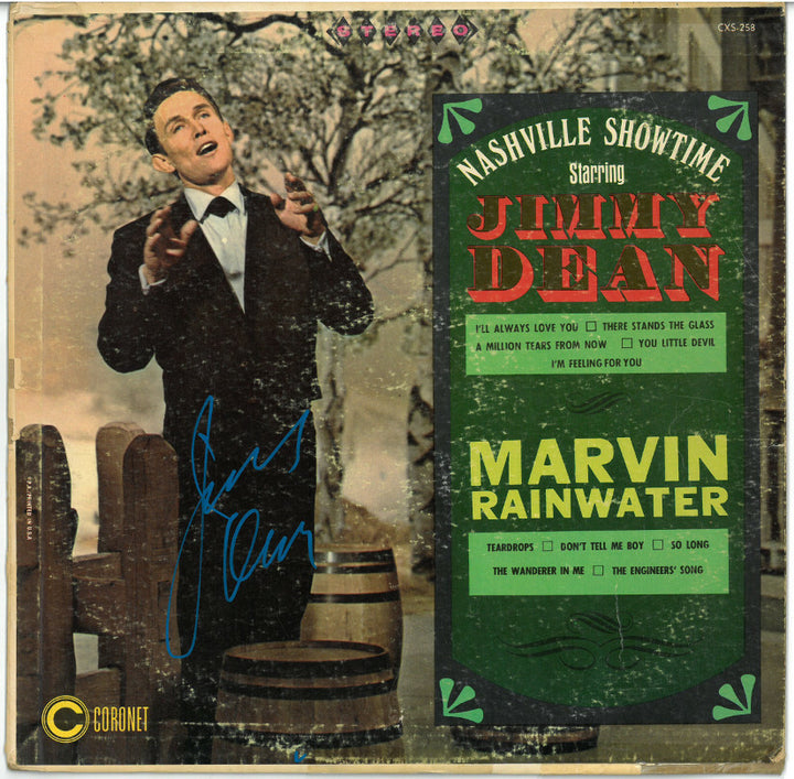 Jimmy Dean signed 1960's Nashville Showtime Album Cover/LP/Vinyl Record- JSA