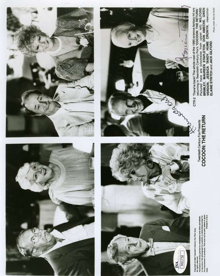 HUME CRONYN JESSICA TANDY COCOON SIGNED JSA 8X10 PHOTO AUTHENTIC AUTOGRAPH