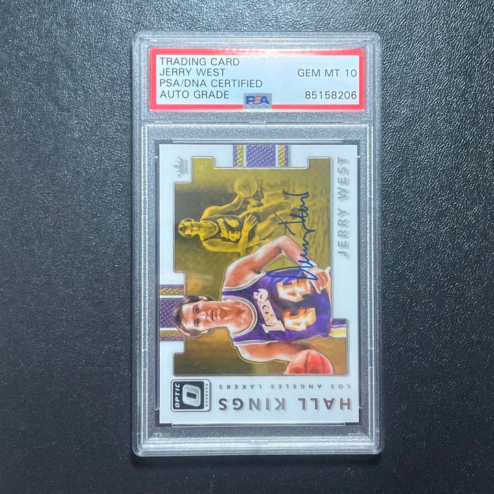 2017-18 Panini Donruss Optic #12 JERRY WEST Signed Card AUTO 10 PSA Slabbed Lake