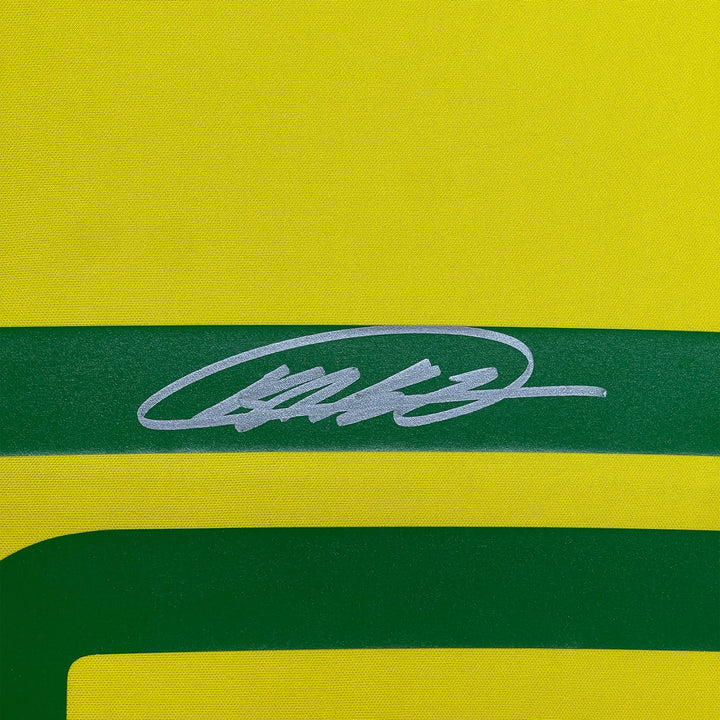 Framed Autographed/Signed Ricardo Kaka 33x42 Brazil Yellow Soccer Jersey BAS COA