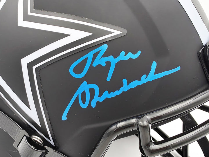 Roger Staubach Auto Cowboys Eclipse Black Full Size Speed Replica Helmet Beckett