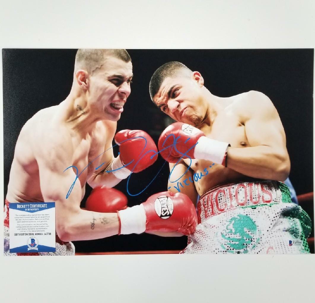 Victor Ortiz signed "Vicious" 12x18 Photo WBC Boxing Champ Auto~ Beckett BAS COA