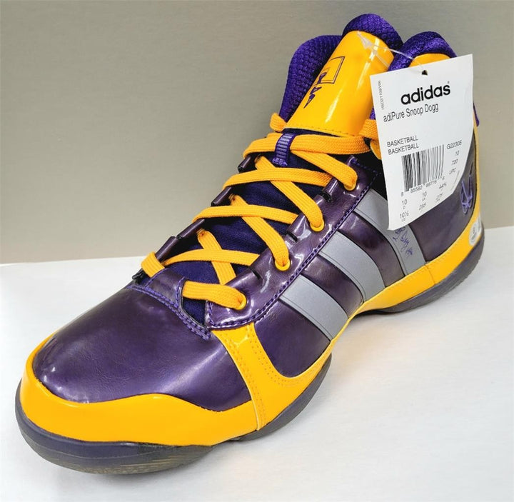 Snoop Dogg signed "Lakers" Adidas adiPure Shoes Autograph ~ Beckett BAS