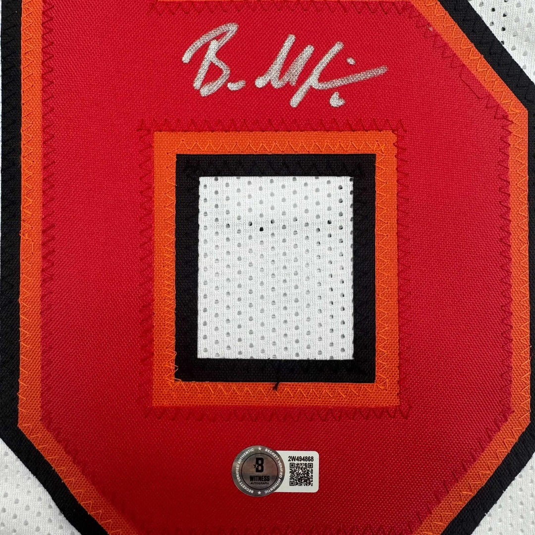 Autographed/Signed Baker Mayfield Tampa Bay White Jersey Beckett COA