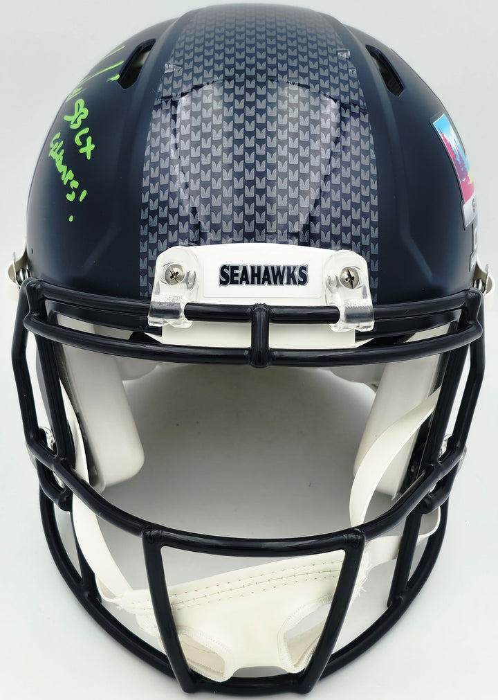 Mike Macdonald Signed Seahawks SB LX Full Size Authentic Helmet "Champs"