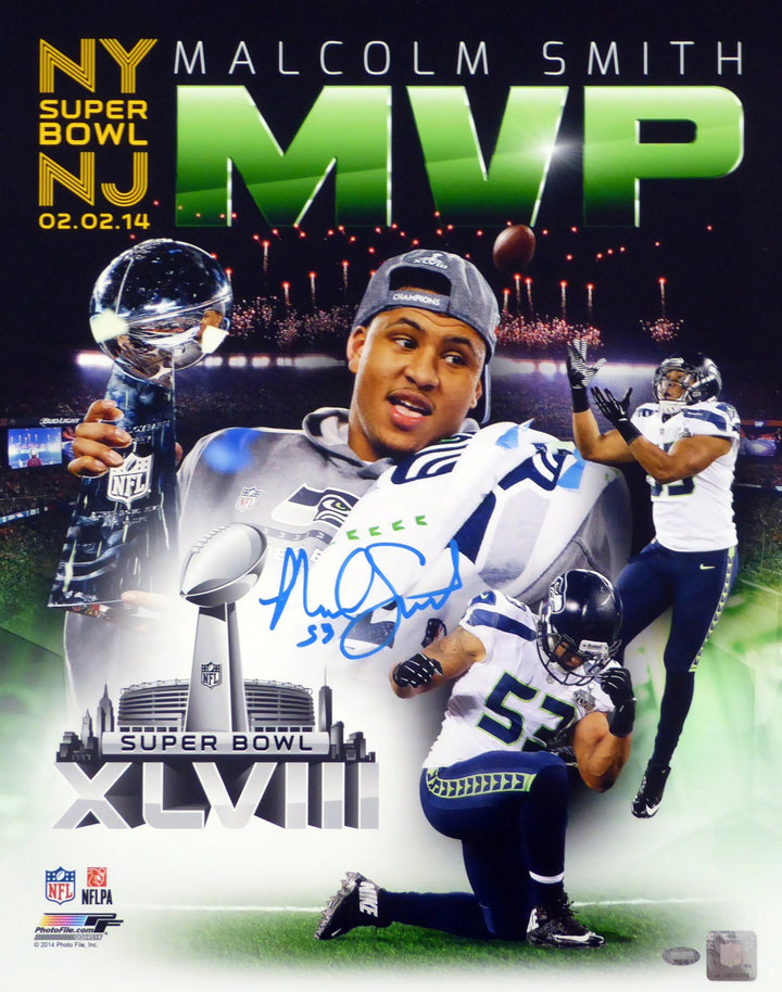 Malcolm Smith Signed 16x20 Photo Seattle Seahawks Super Bowl MCS Holo