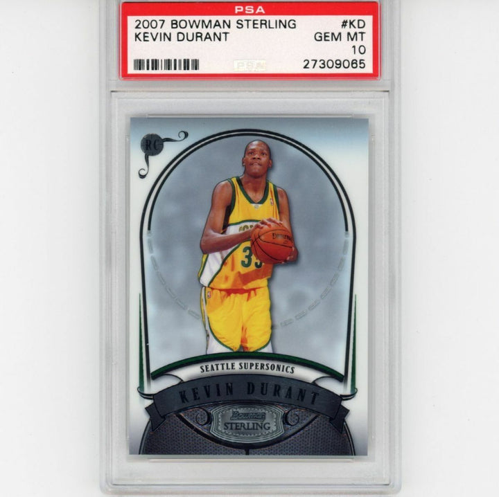 Graded 2007-08 Bowman Sterling KEVIN DURANT #KD Rookie RC Basketball Card PSA 10