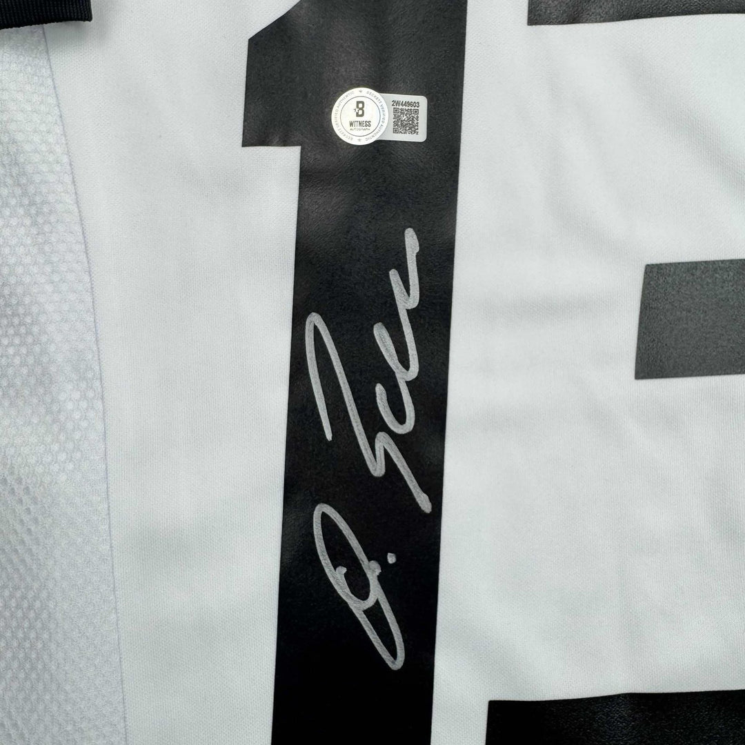 Autographed/Signed Michael Ballack Germany White Jersey Beckett BAS COA