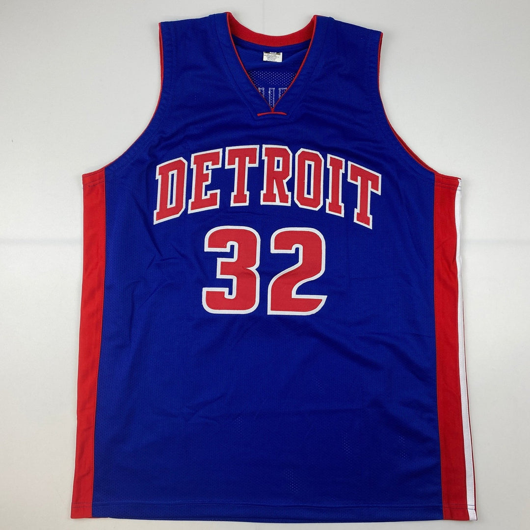 Autographed/Signed Richard Rip Hamilton Detroit Blue Jersey JSA COA