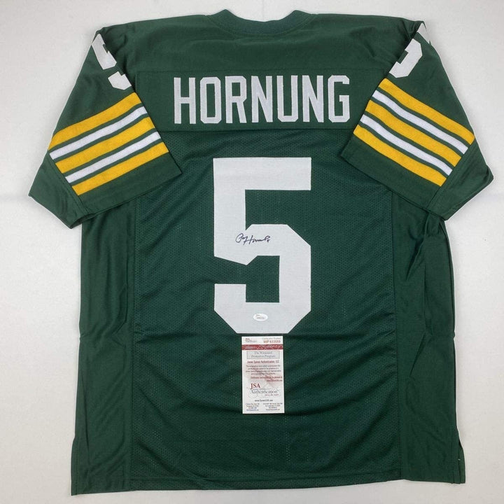 Autographed/Signed PAUL HORNUNG Green Bay Green Jersey JSA COA Auto