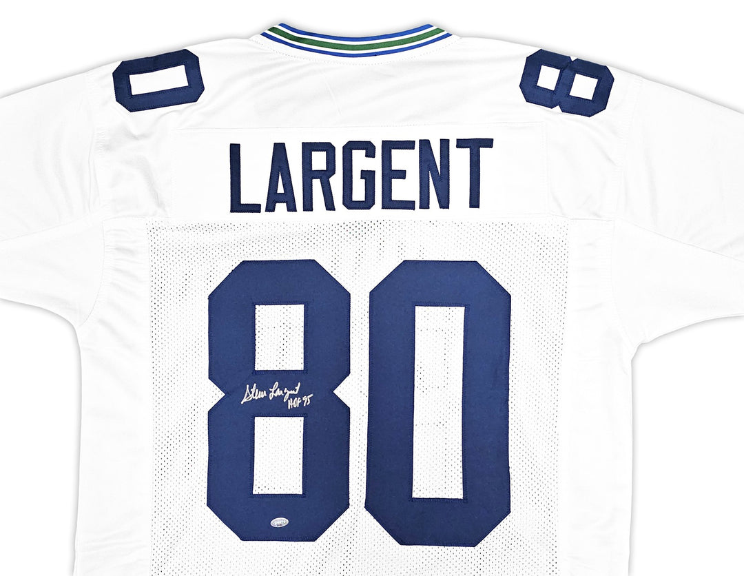 Seattle Seahawks Steve Largent Signed White Jersey "HOF 95" MCS Holo