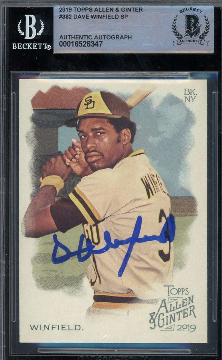 Dave Winfield Beckett BAS Signed 2019 Topps Allen and Ginter Autograph
