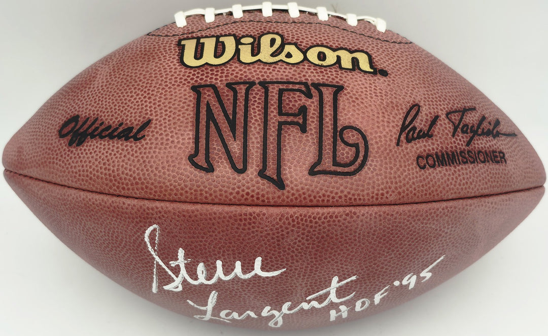 Steve Largent Auto Official NFL Leather Football Seahawks "HOF 95" (Bladder) MCS