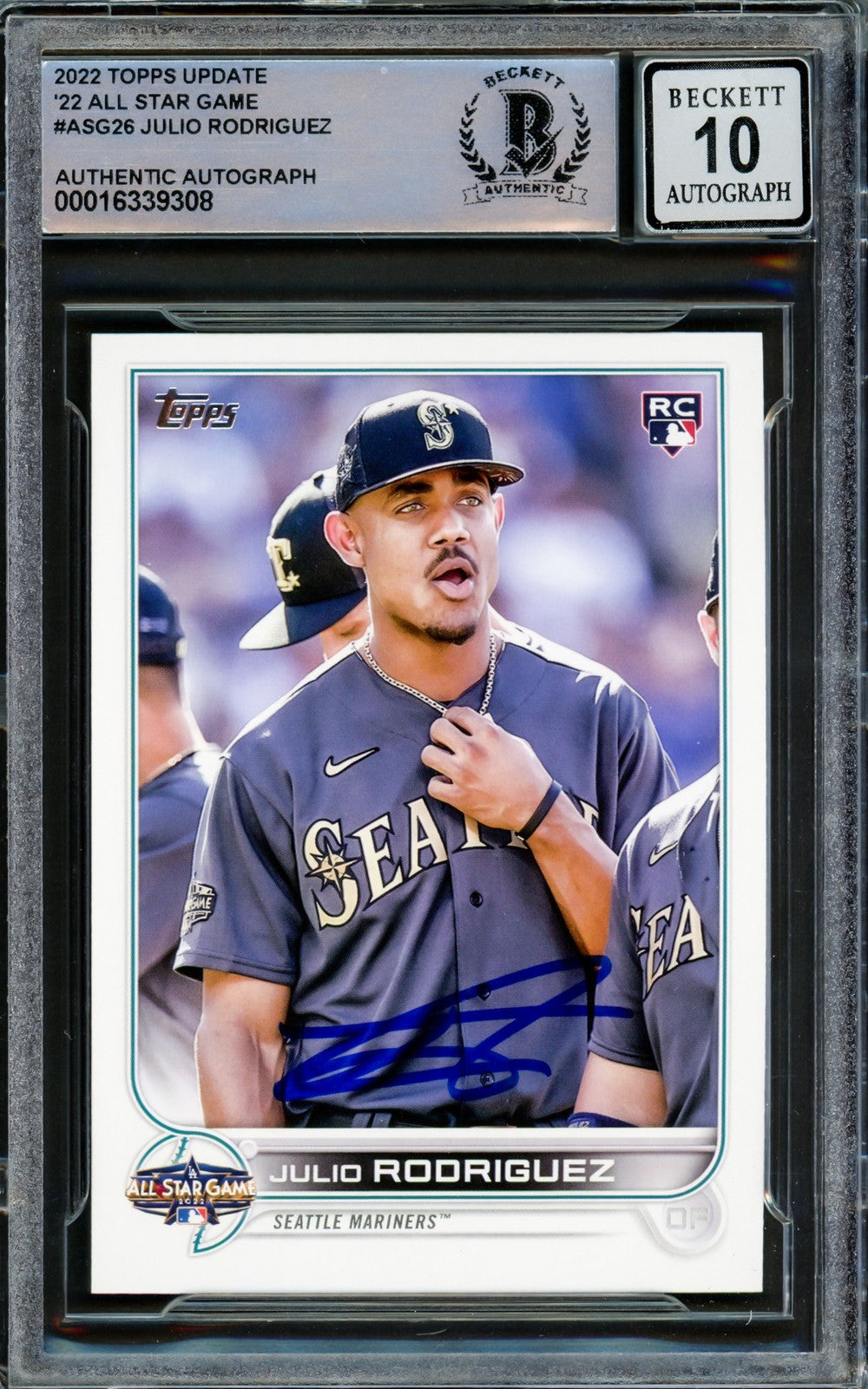 Julio Rodriguez Signed 2022 Topps Update All Star RC #ASG-26 Mariners Auto 10