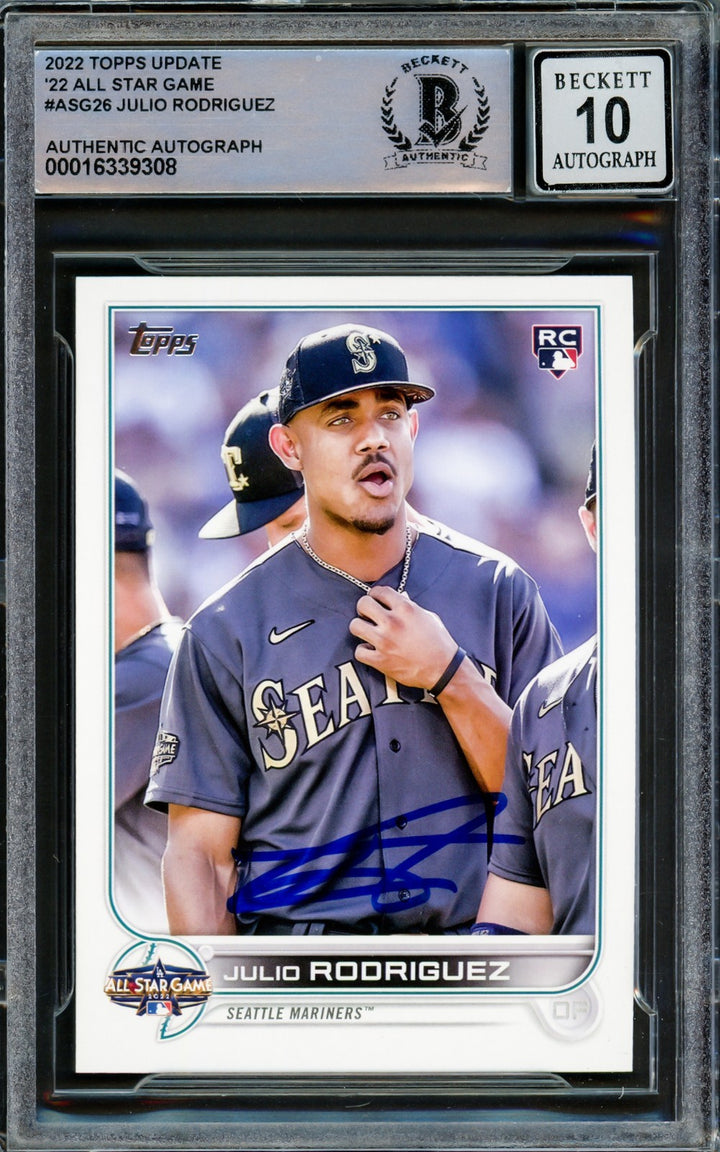 Julio Rodriguez Signed 2022 Topps Update All Star RC #ASG-26 Mariners Auto 10