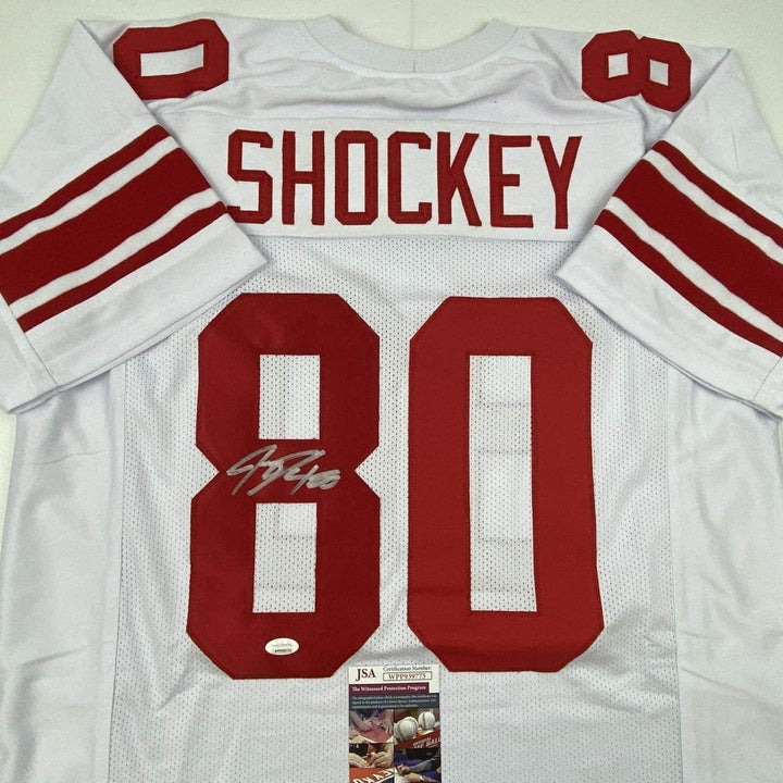 Autographed/Signed JEREMY SHOCKEY New York White Jersey JSA COA Auto