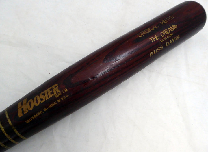 Russ Davis Unsigned Seattle Mariners Red Hoosier Game Used Bat Cracked
