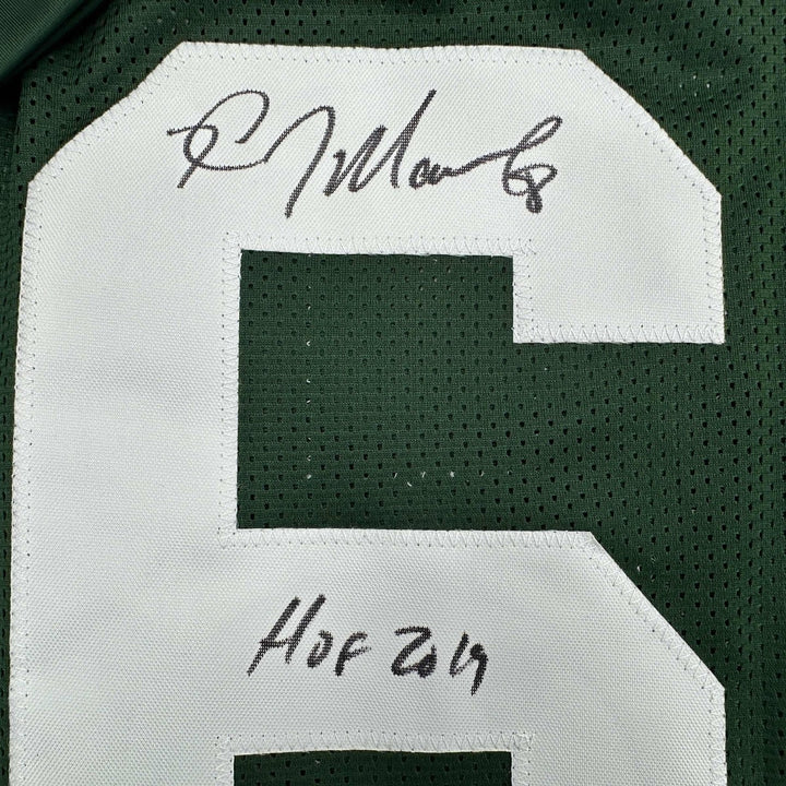 Autographed/Signed Kevin Mawae HOF 2019 New York Green Jersey Beckett COA
