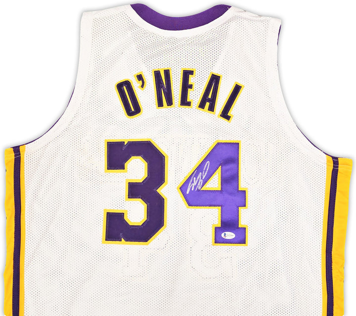 Los Angeles Lakers Shaquille Shaq O'Neal Signed White Jersey Signed on #4