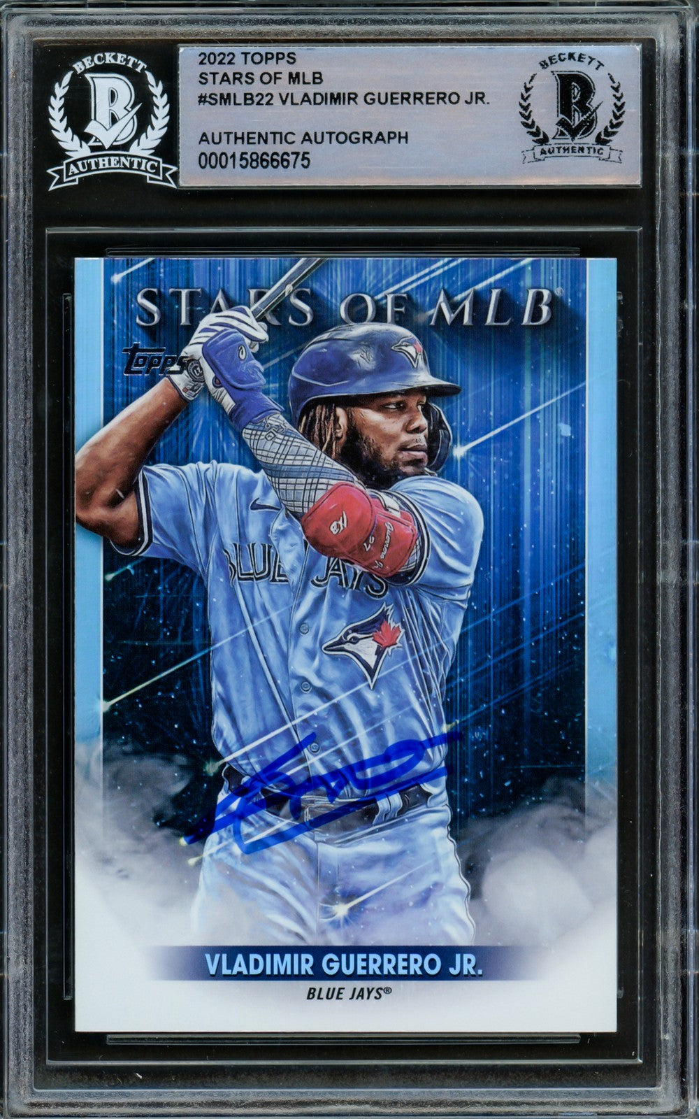 Vladimir Guerrero Jr Auto 2022 Topps Stars of MLB Card SMLB-22 Blue Jays Beckett