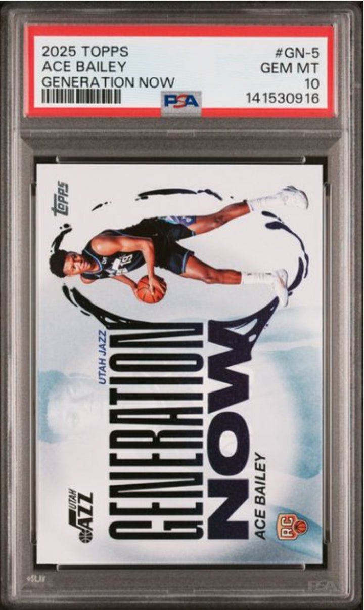 Graded 2025 Topps Ace Bailey #GN5 Generation Now Rookie Basketball Card PSA 10